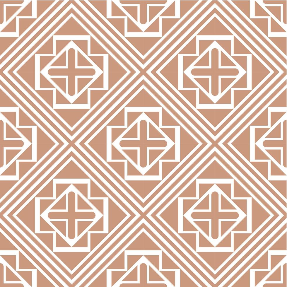 Geometric abstract vector seamless pattern antique brass color.