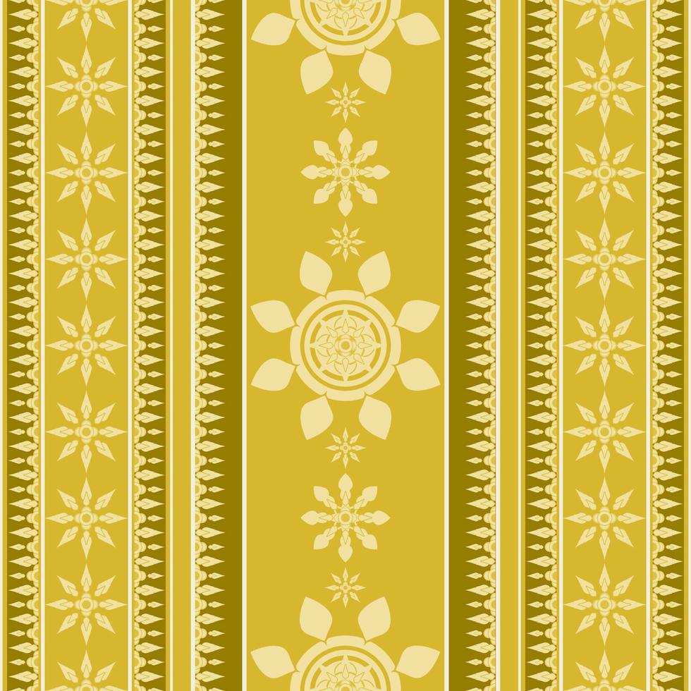 Thai pattern seamless pattern in brass color. vector