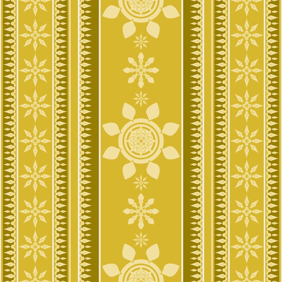 Thai pattern seamless pattern in brass color. vector