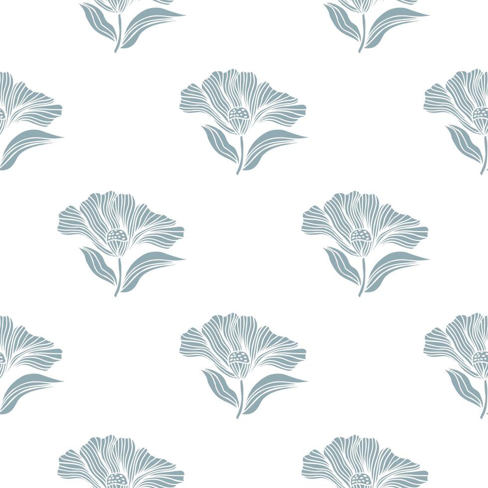 Seamless pattern with vintage flowers. Retro floral background. vector