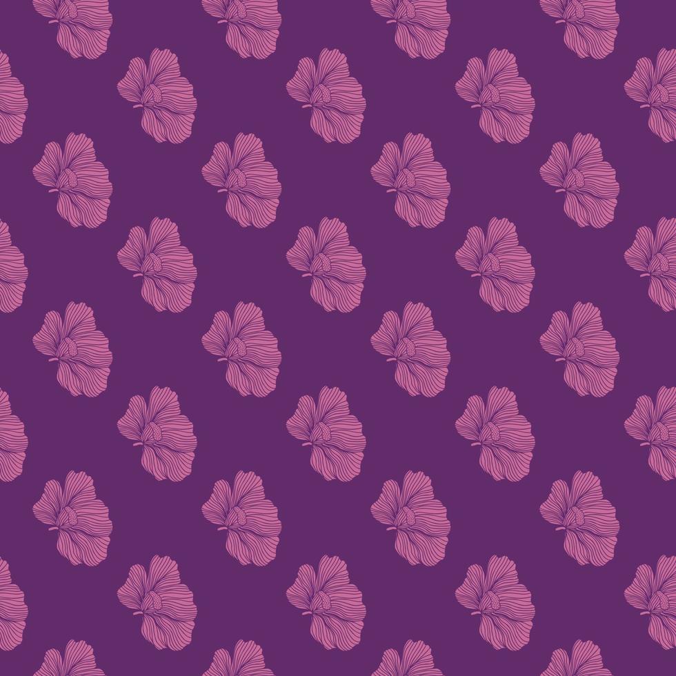 patrón sin costuras con flores de hibisco. fondo floral de época. vector