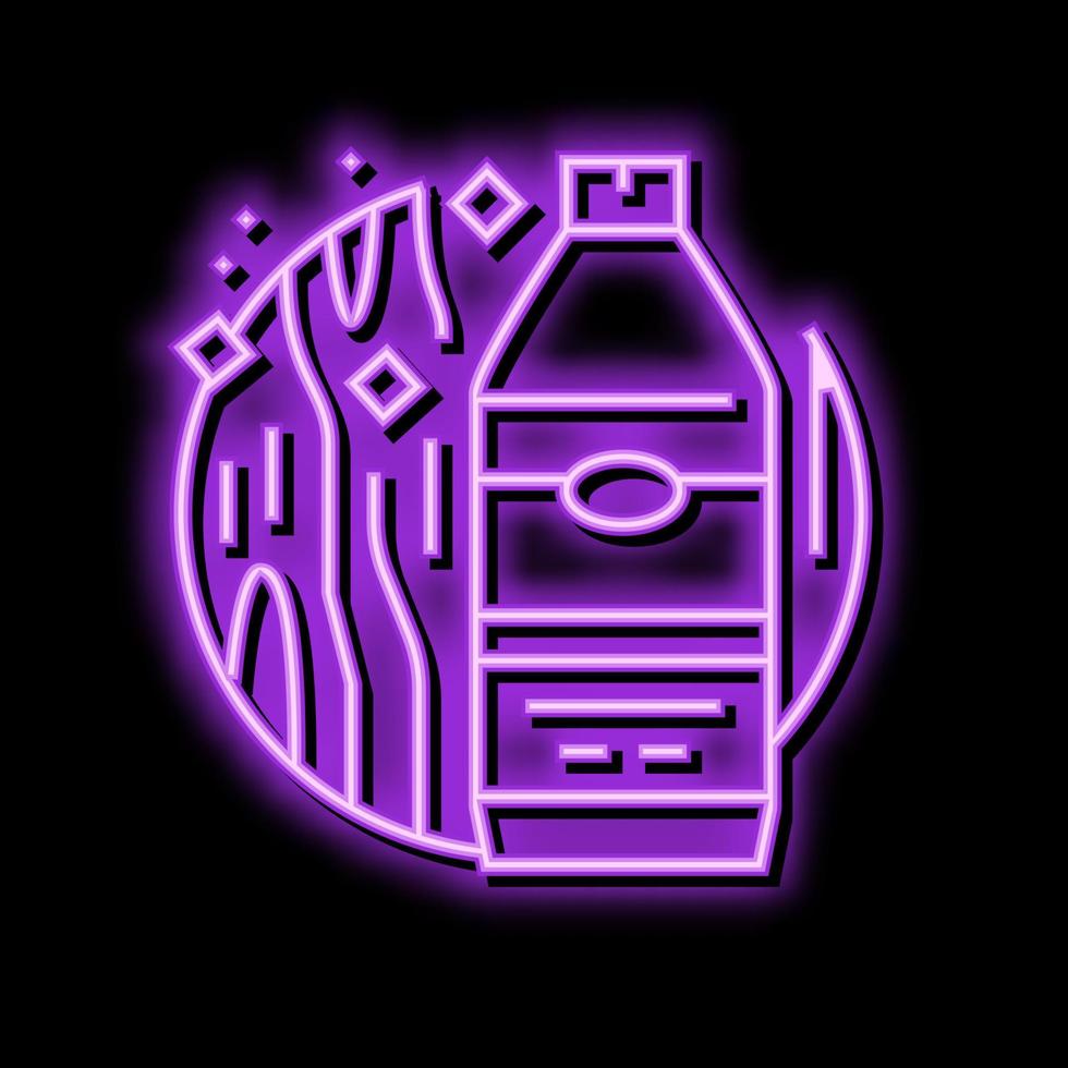 wood cleaner detergent neon glow icon illustration vector