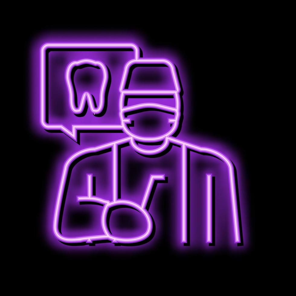 dentist dental care neon glow icon illustration vector