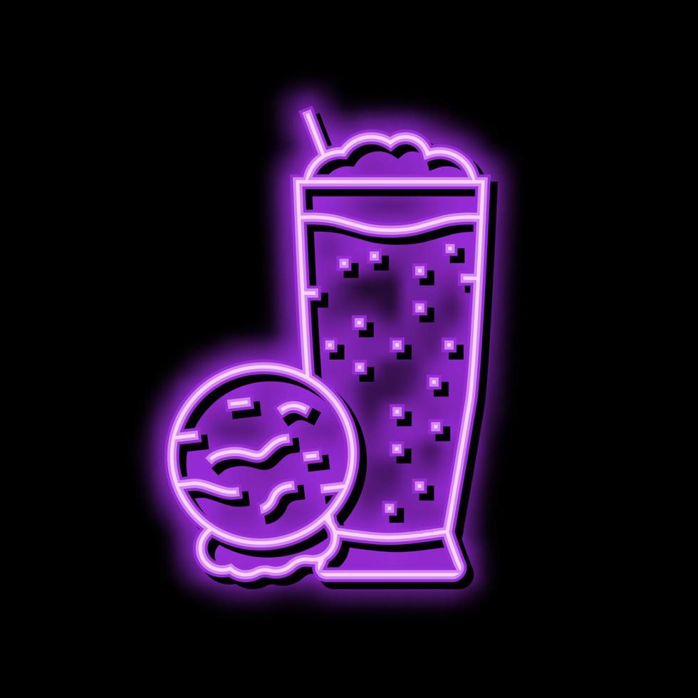 ice cream smoothie fruit juice food neon glow icon illustration vector