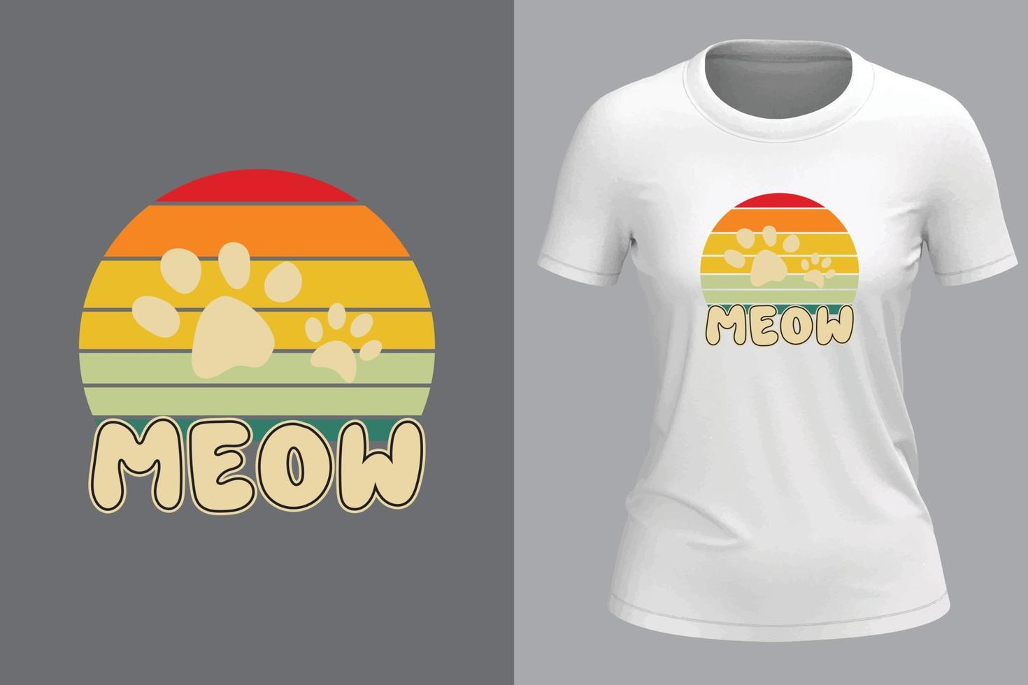 Vector cat t shirt design for woman