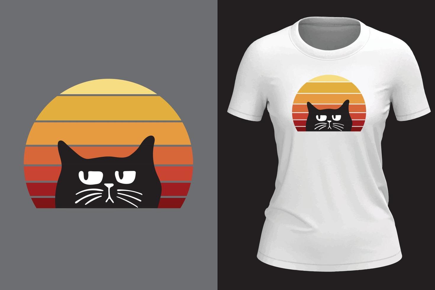 vector gato t camisa diseño para mujer