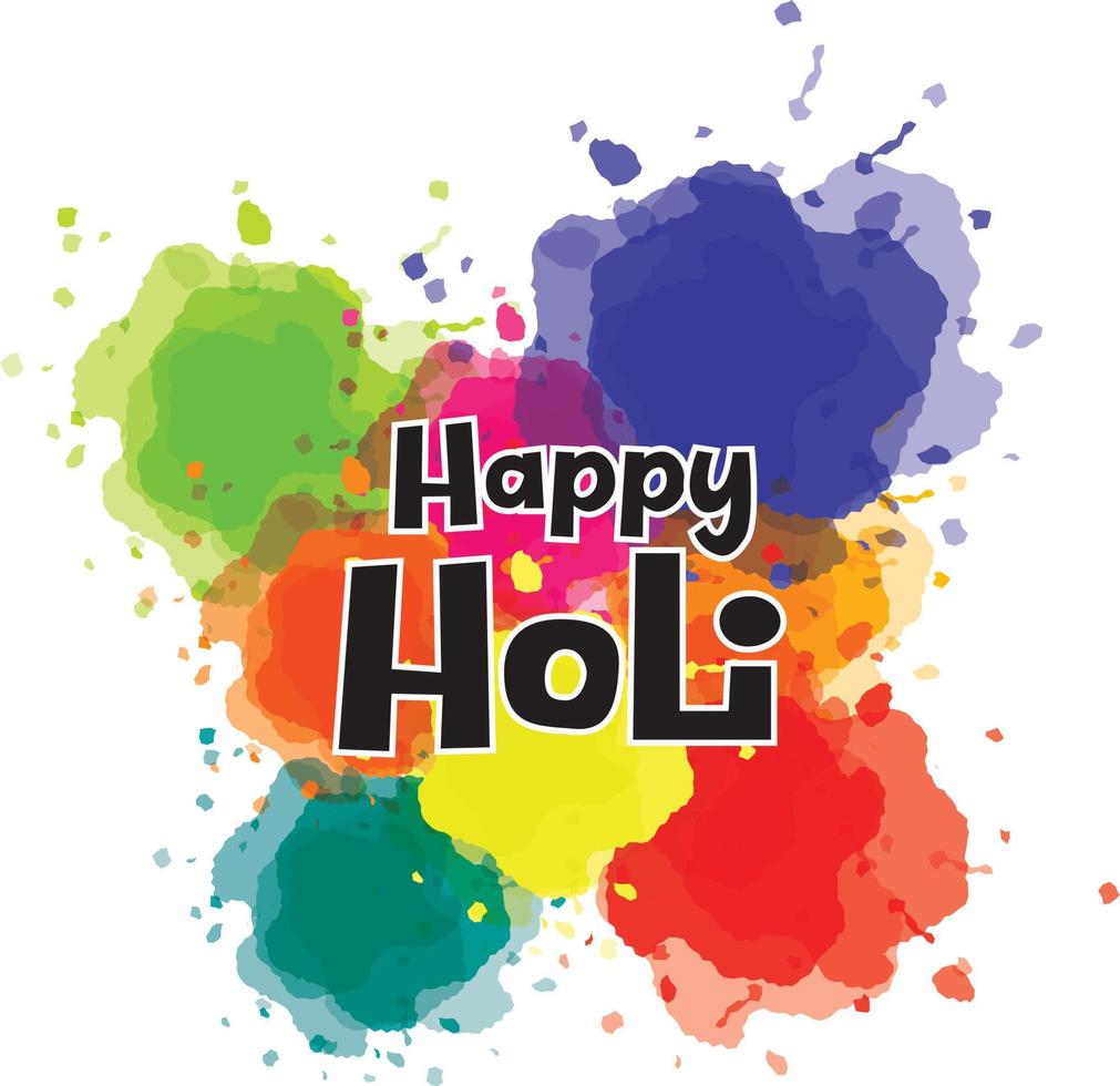 Colorful splashes for happy holi festival vector