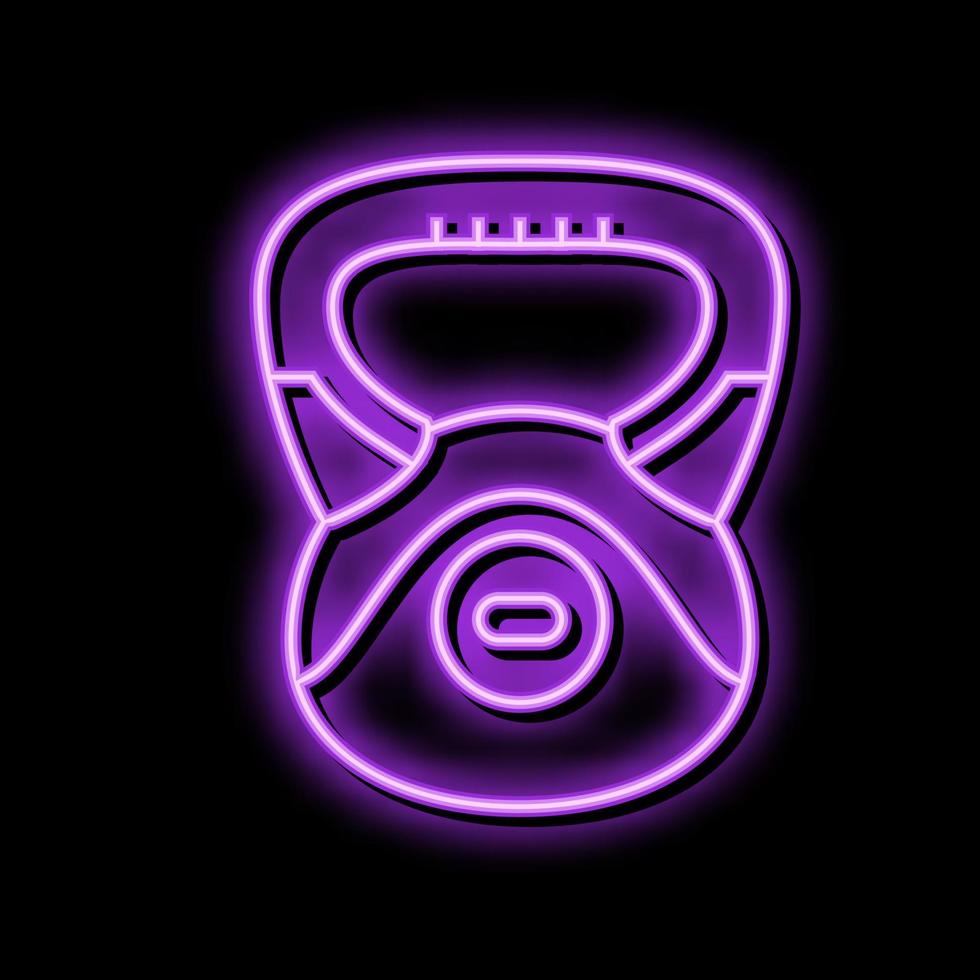 kettlebell fitness sport neon glow icon illustration vector