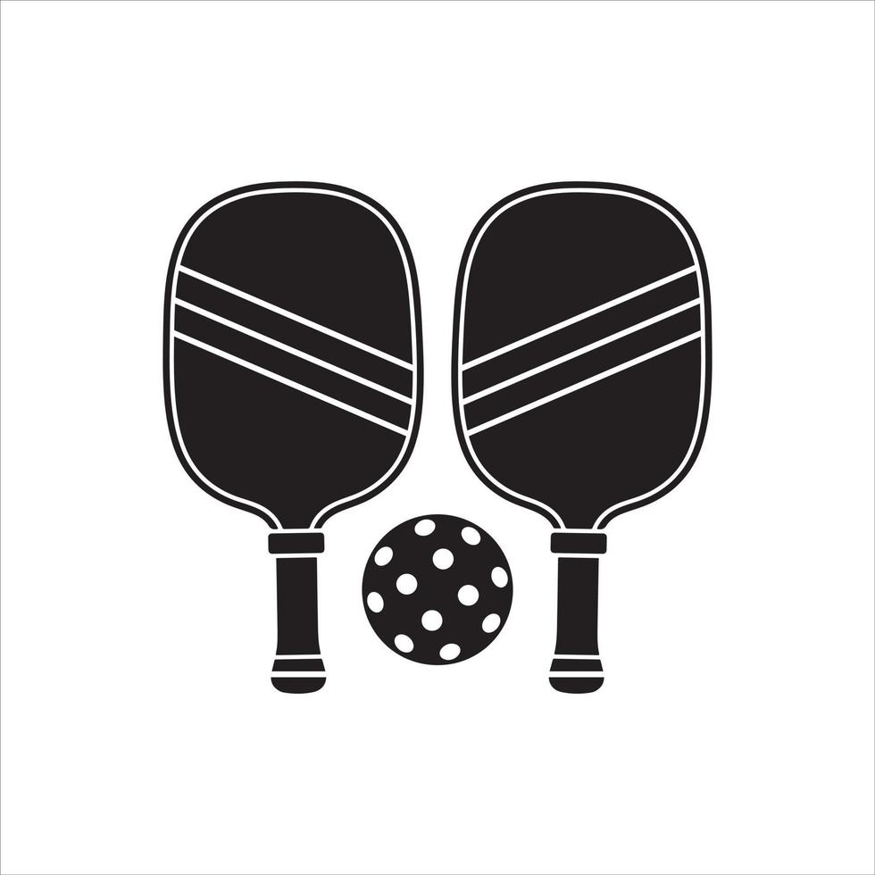 Pickleball vector, Vector traditional set of equipment for playing pickleball