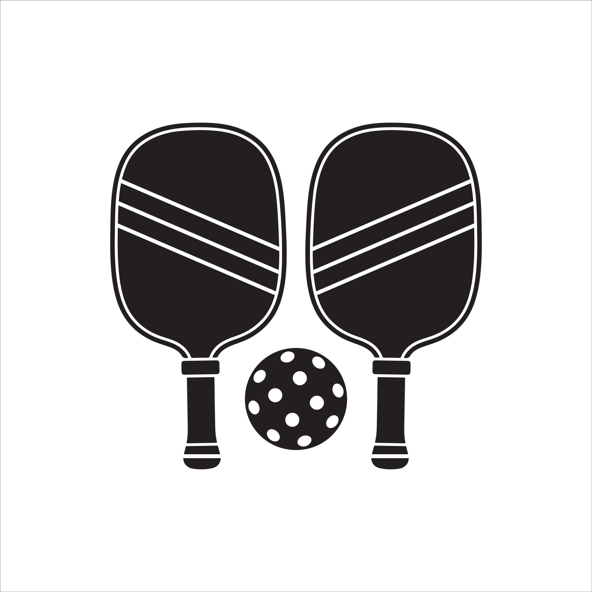 Pickleball vector, Vector traditional set of equipment for playing