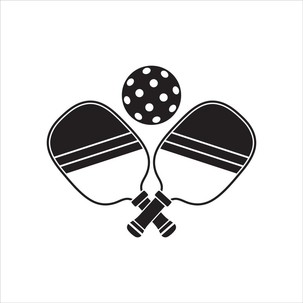 Pickleball vector, Vector traditional set of equipment for playing pickleball
