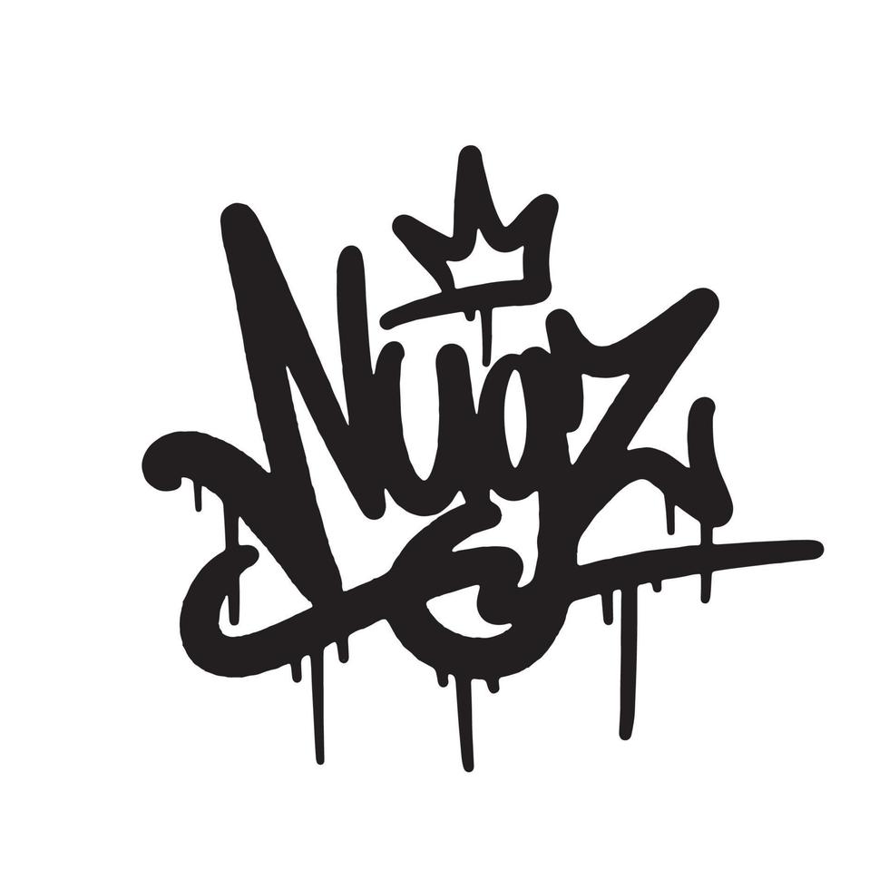 Nugz pintada fuente palabra calle Arte hierba vector pintada etiquetado