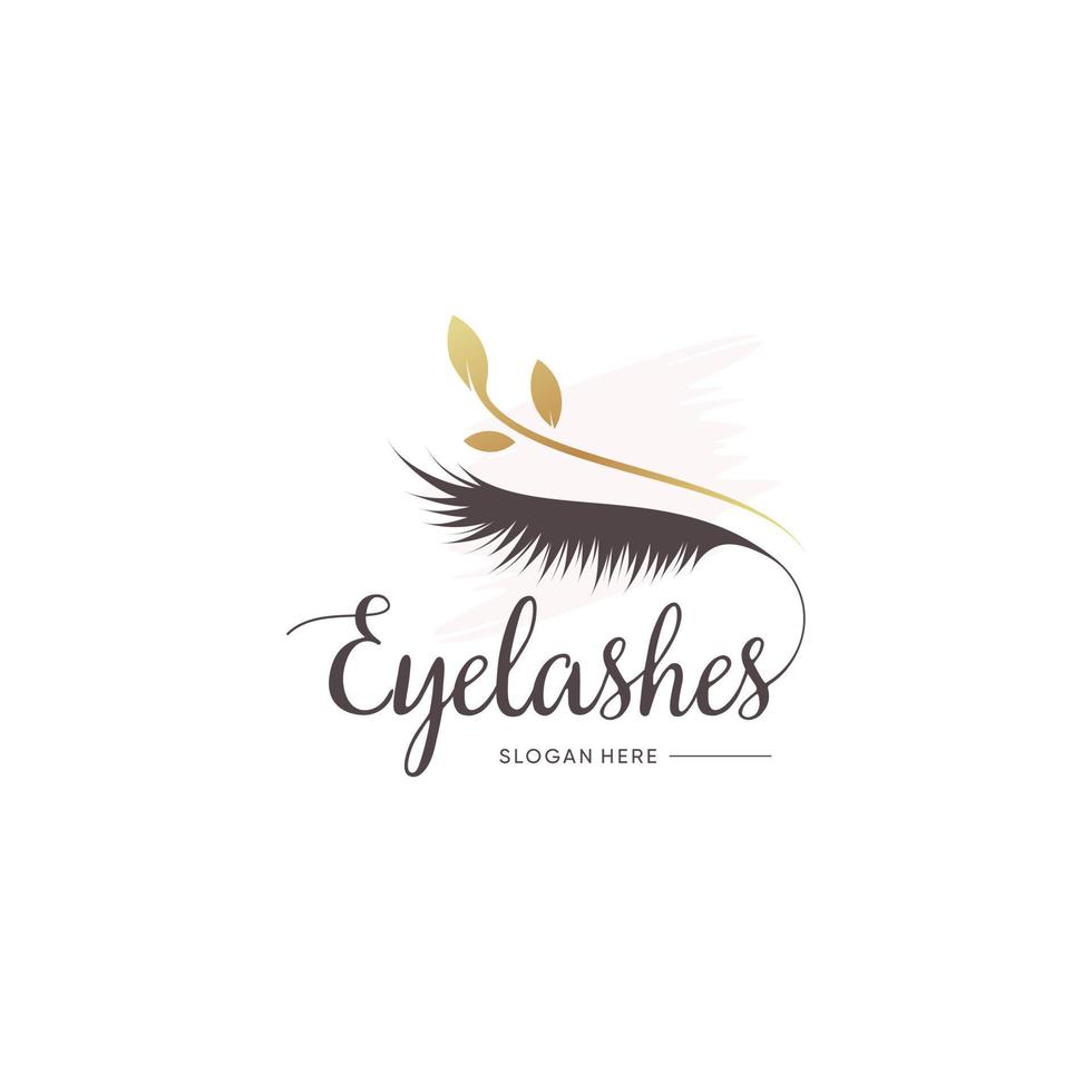 Eyelashes logo design for beauty and fashion vector