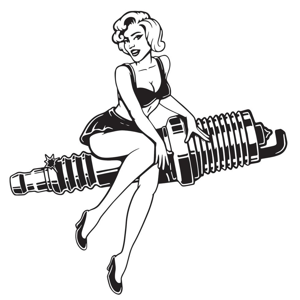 Illustration of pin up girl vector