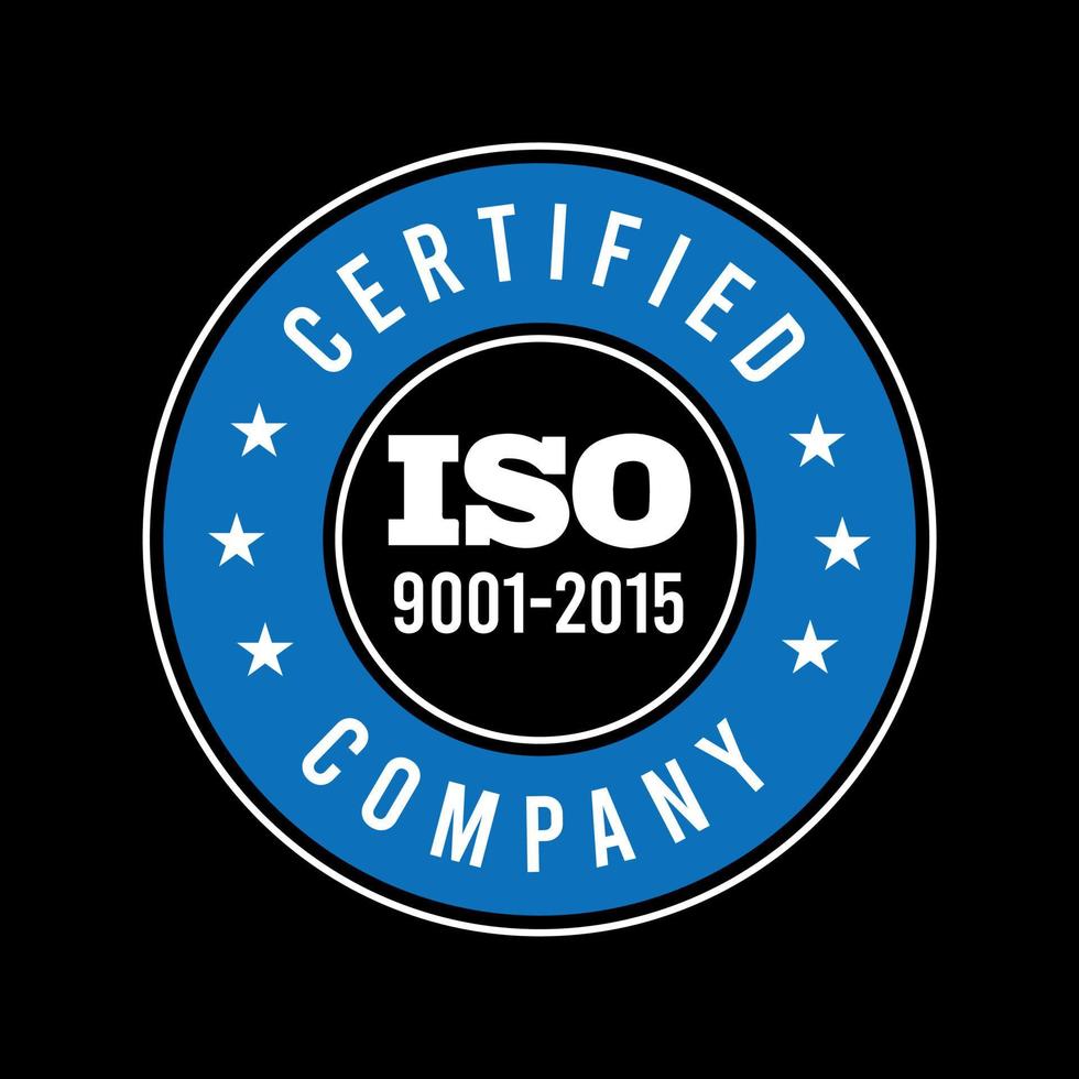Iso certification . iso 90012015 logo . iso 9000 certification Premium Vector