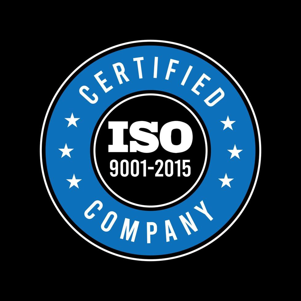 Iso certification . iso 90012015 logo . iso 9000 certification Premium Vector