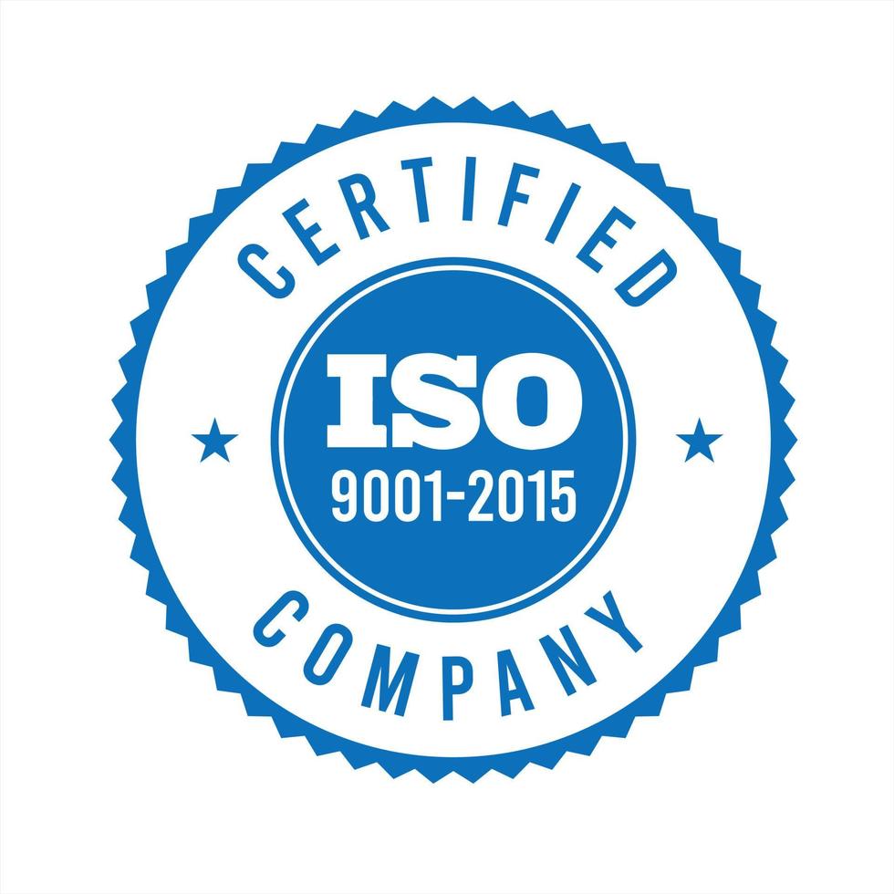 Iso certification . iso 90012015 logo . iso 9000 certification Premium Vector