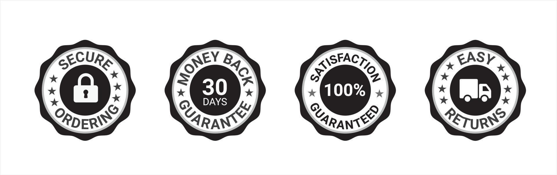 Money back guarantee, Free Shipping Trust Badges ,Trust Badges, secure ordering, easy returns vector