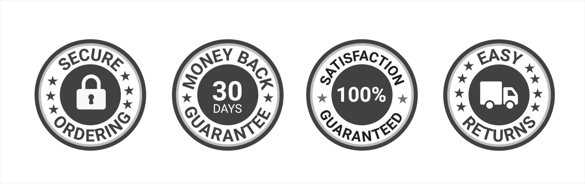 Money back guarantee, Free Shipping Trust Badges ,Trust Badges, secure ...