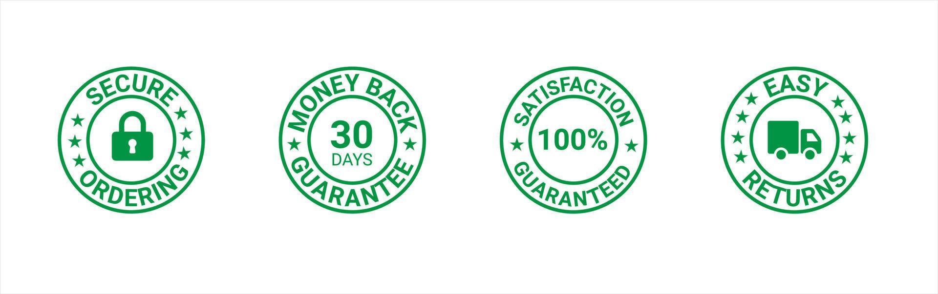 Money back guarantee, Free Shipping Trust Badges ,Trust Badges, secure ordering, easy returns vector