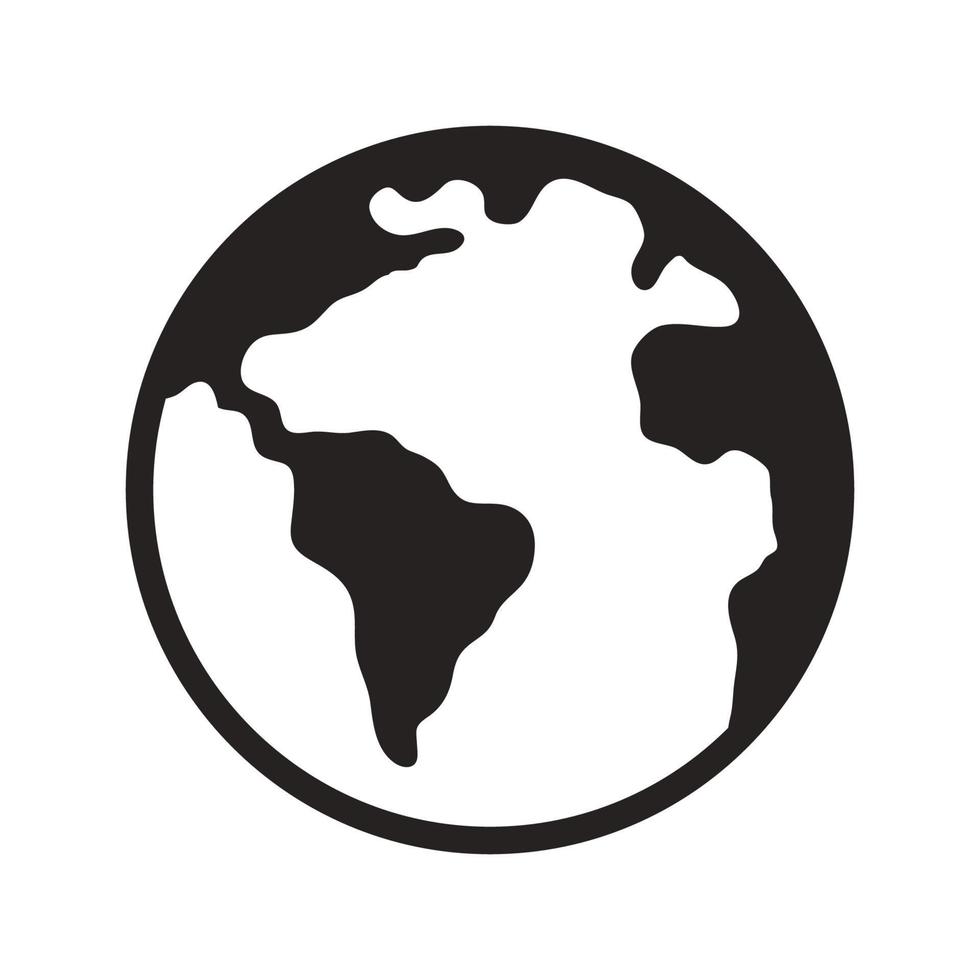 icon glyph earth, globe, environmental vector