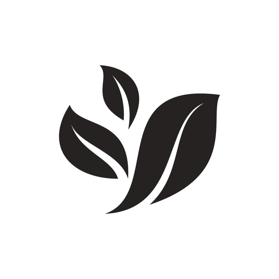 leaves icon solid, glyph, black. vector