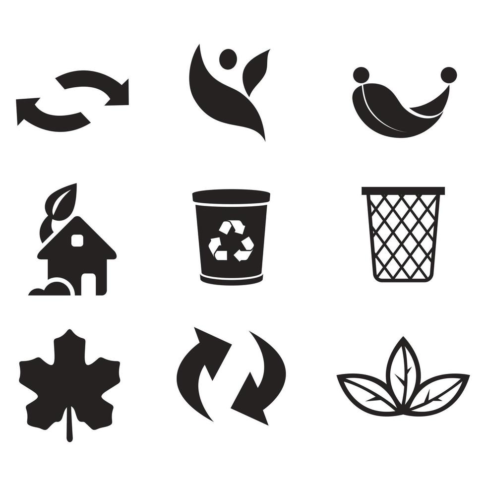 Environmental Issues icon set. Collection of Environment and Climate related vector glyph icons