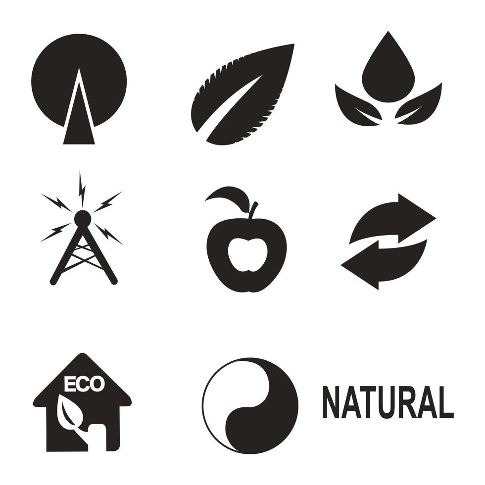 Environmental Issues icon set. Collection of Environment and Climate related vector glyph icons