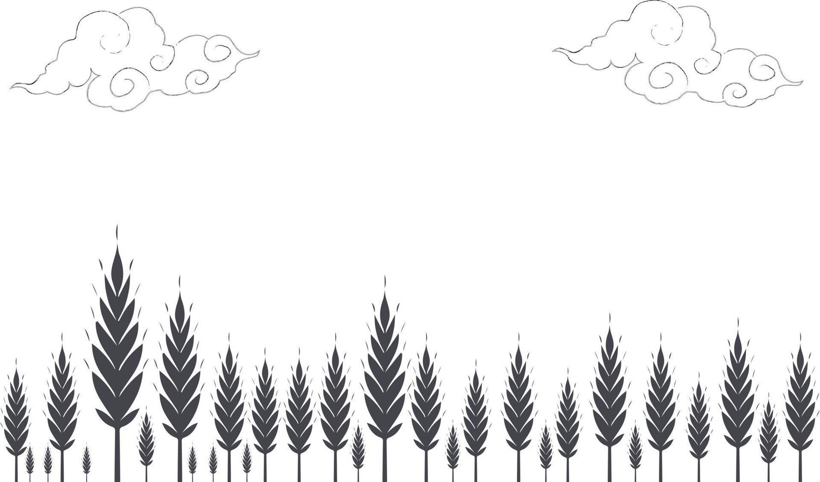 grain and rice field background or paddy isolated in white background 2 with copy space area vector