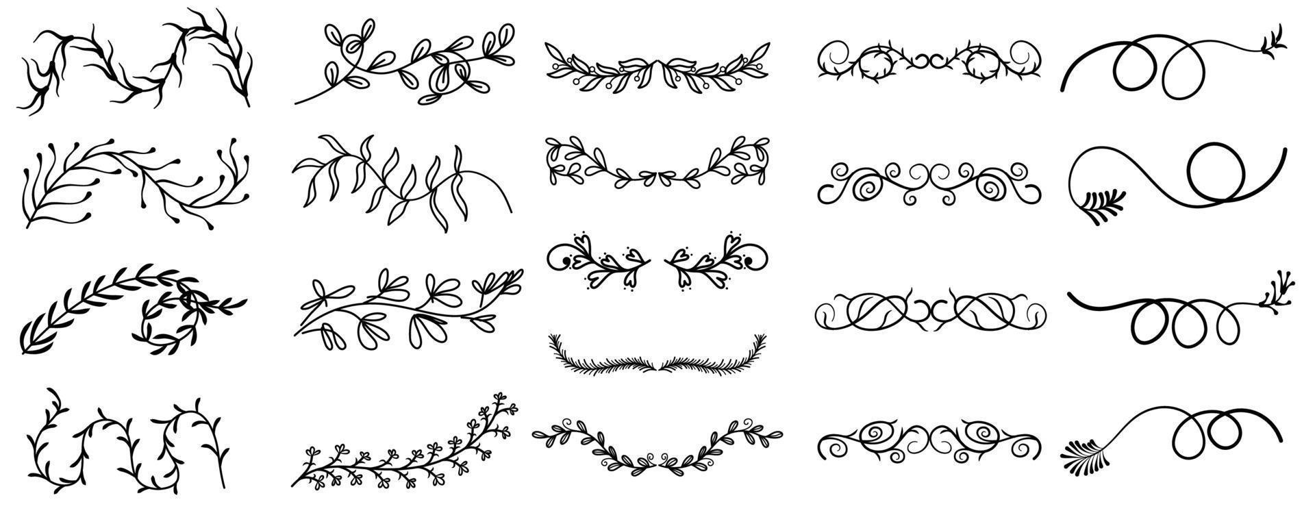 Doodle line Vector set