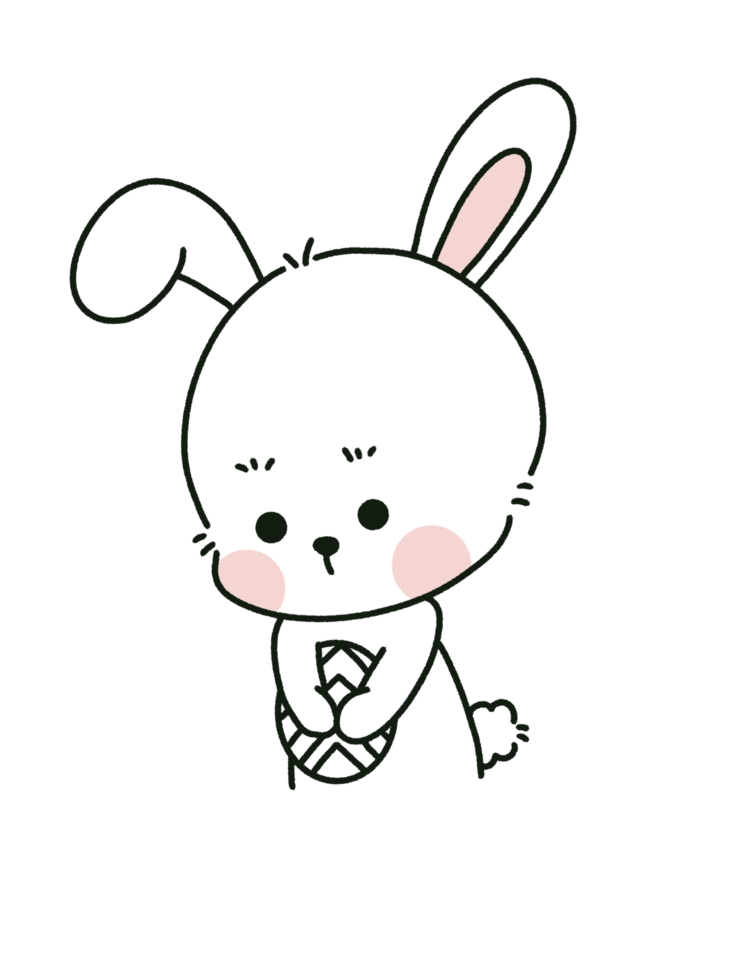 Cute bunny and Easter egg png