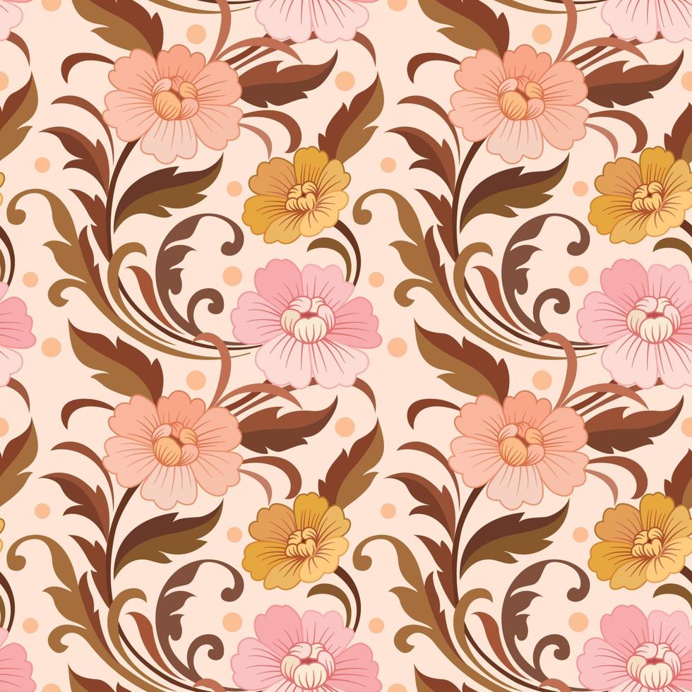 elegant flowers design in vintage color pattern design. vector