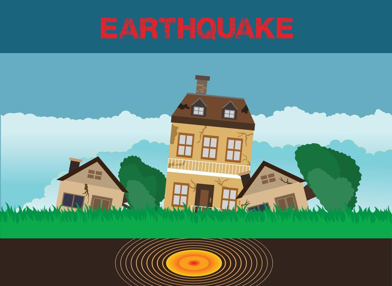 terremoto, desastres naturales, diseño vectorial vector