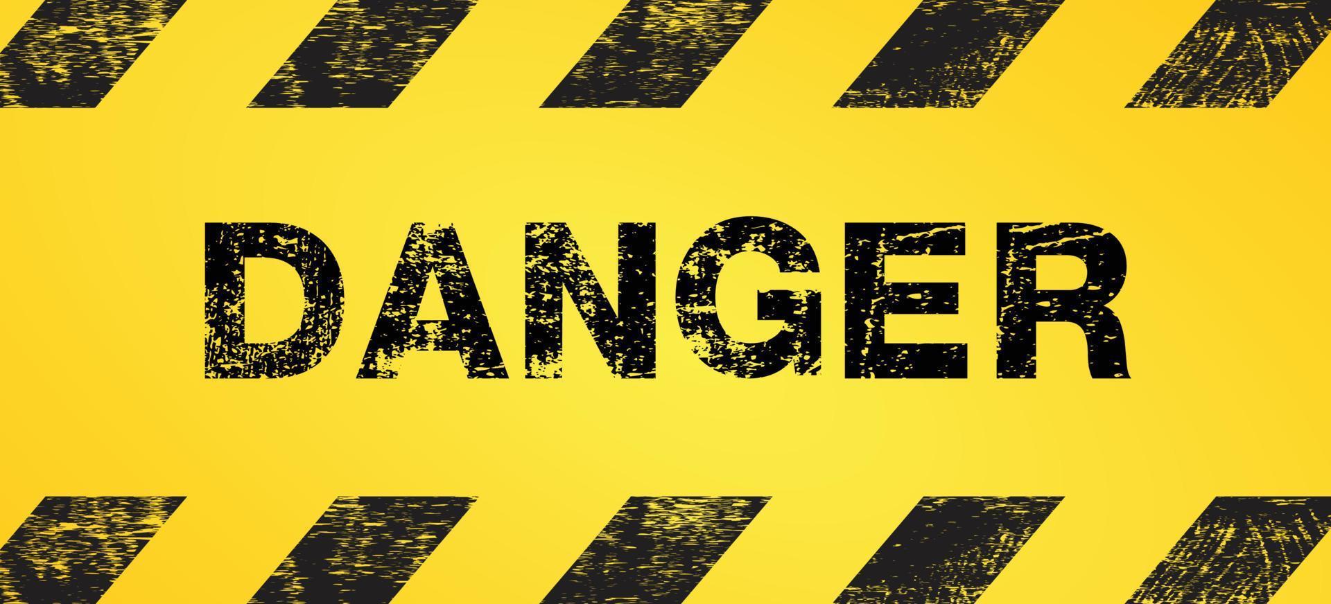 danger warning sign with yellow and black, safety first, vector design