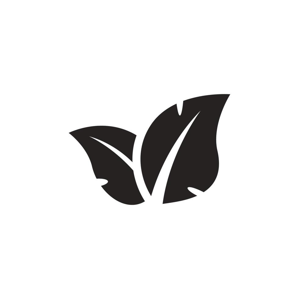 leaves icon solid, glyph, black. vector