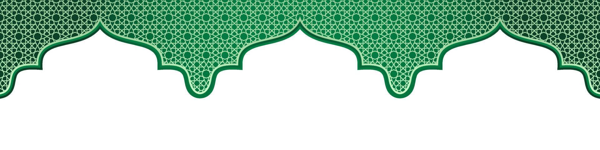 Islamic ornament template header or footer for background, banner, poster, cover design, social media feed, stories.  Ramadan Kareem and eid mubarak 2023 concept vector