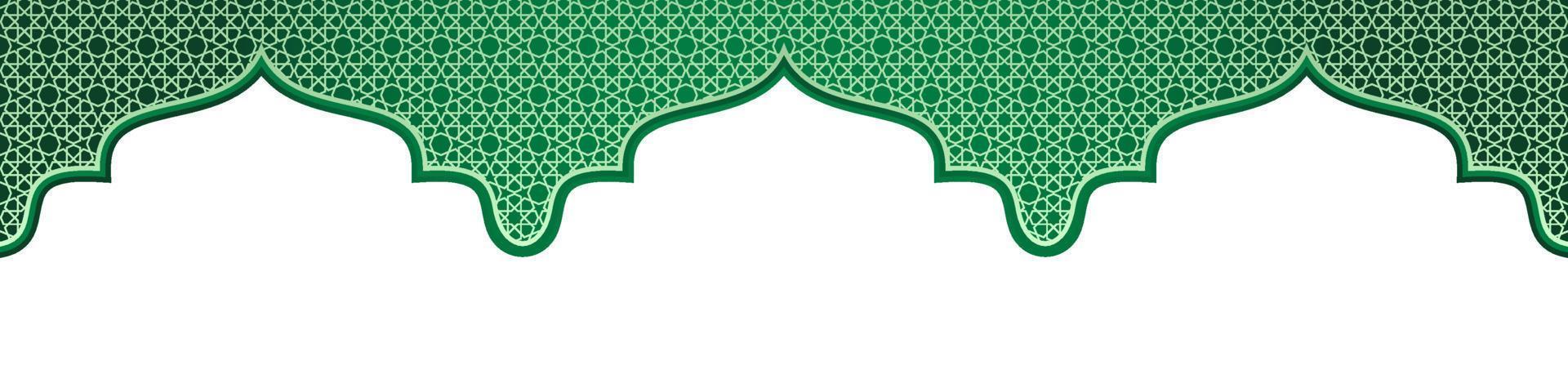 Islamic ornament template header or footer for background, banner, poster, cover design, social media feed, stories.  Ramadan Kareem and eid mubarak 2023 concept vector