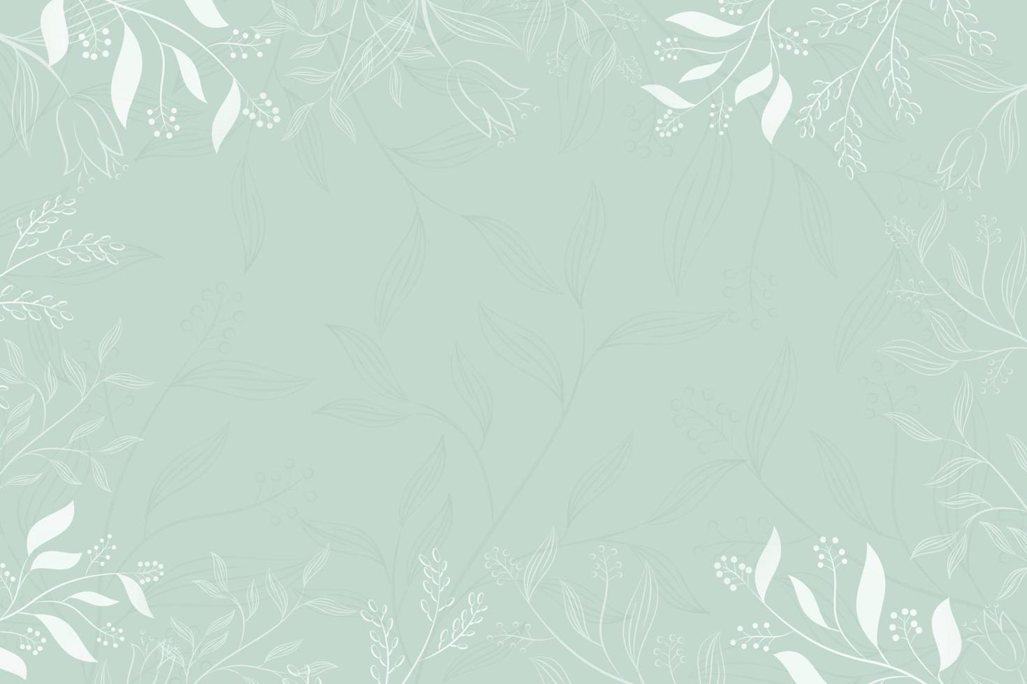 blanco antecedentes con floral marco resumen para fondo de pantalla, tarjeta saludo, póster, diseño, cubrir, invitación. verde color vector