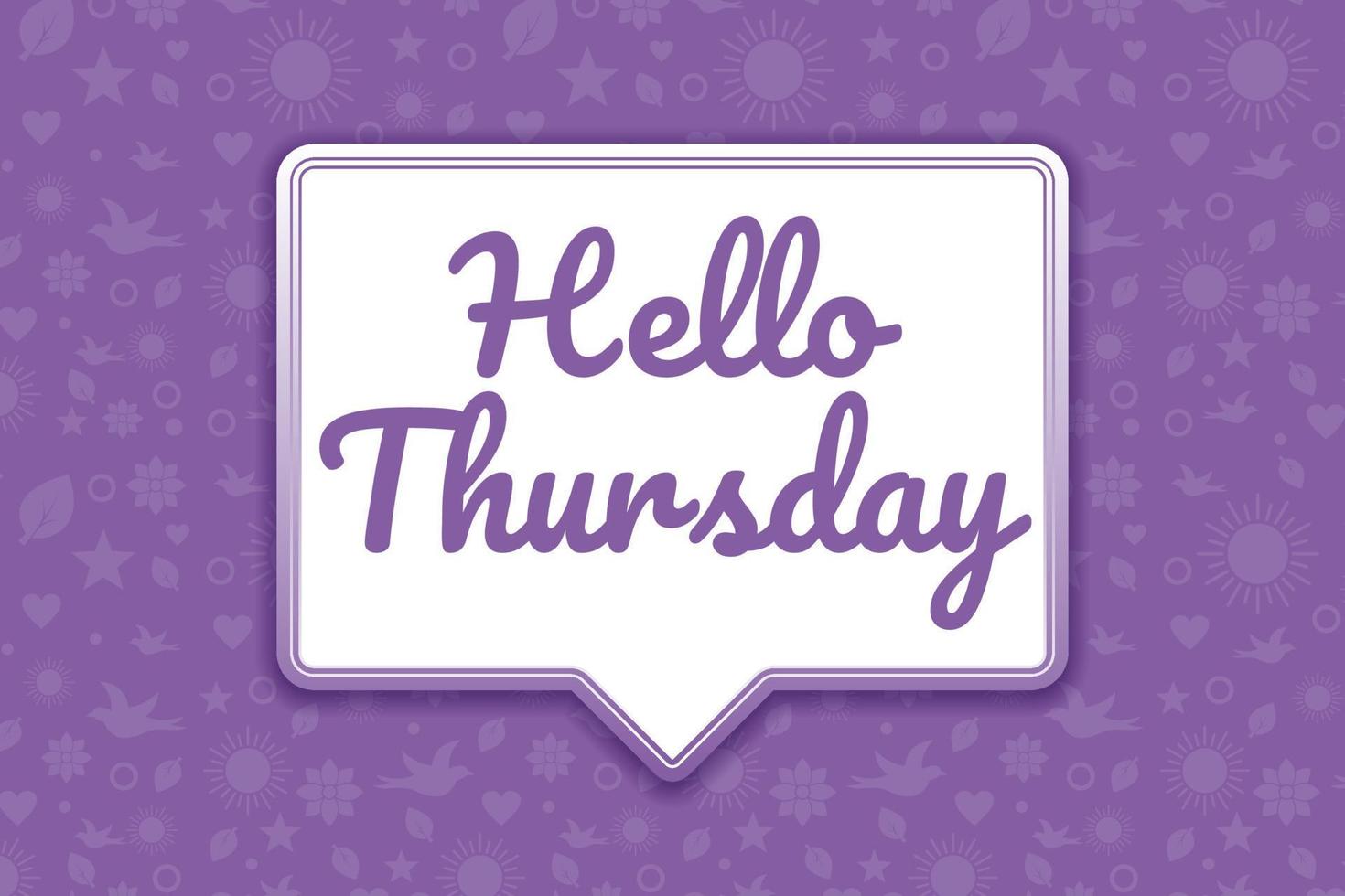 Hello Thursday greeting flat style design, with chat bubble and pattern background vector