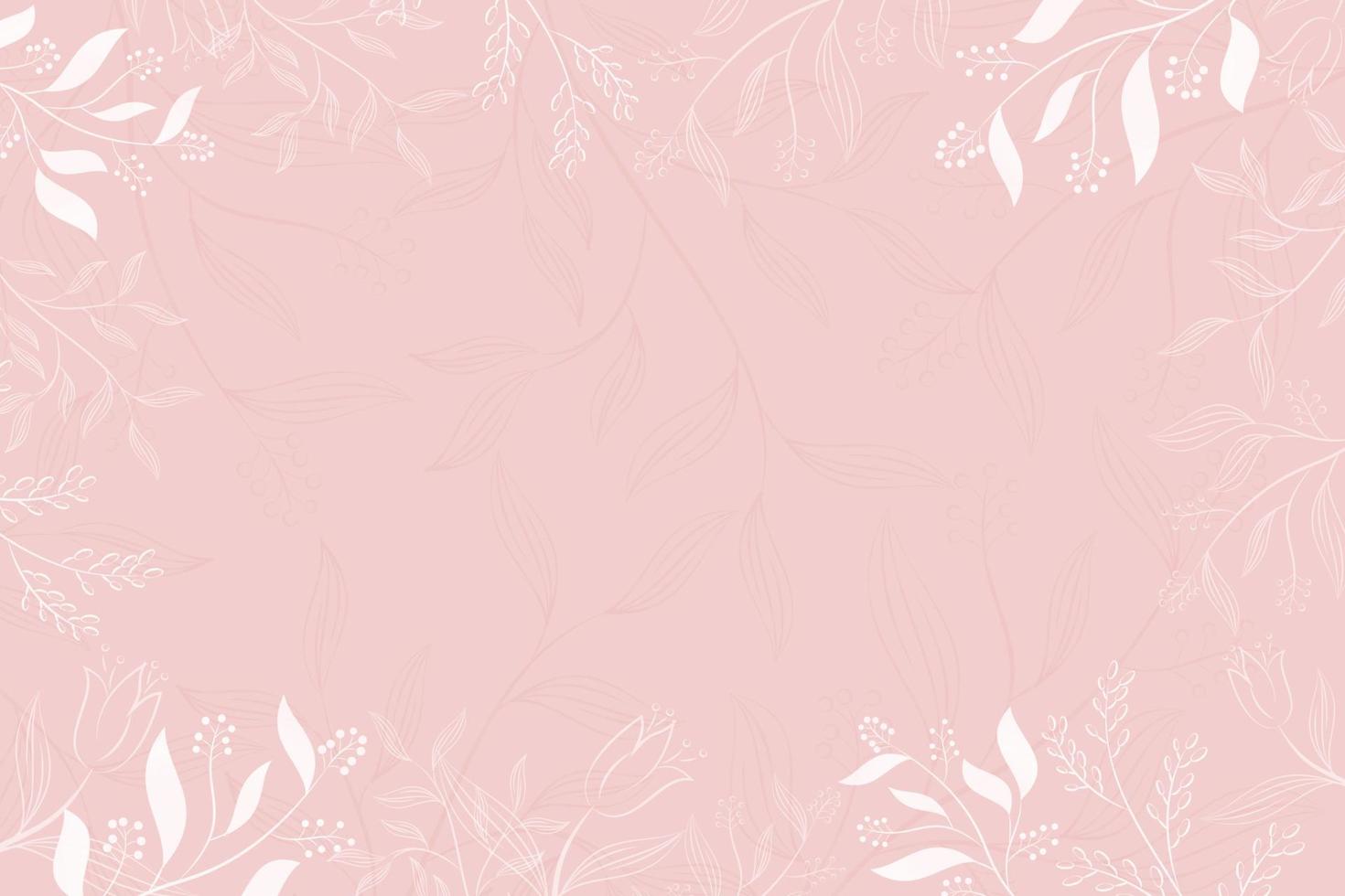 Blank background with floral frame abstract for wallpaper, card greeting, poster, design, cover, invitation. pink color vector