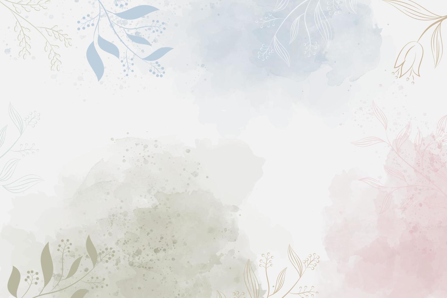 Blank background watercolor with floral abstract wet hand drawn for wallpaper, card greeting, poster, design, cover, invitation. Pastel color vector