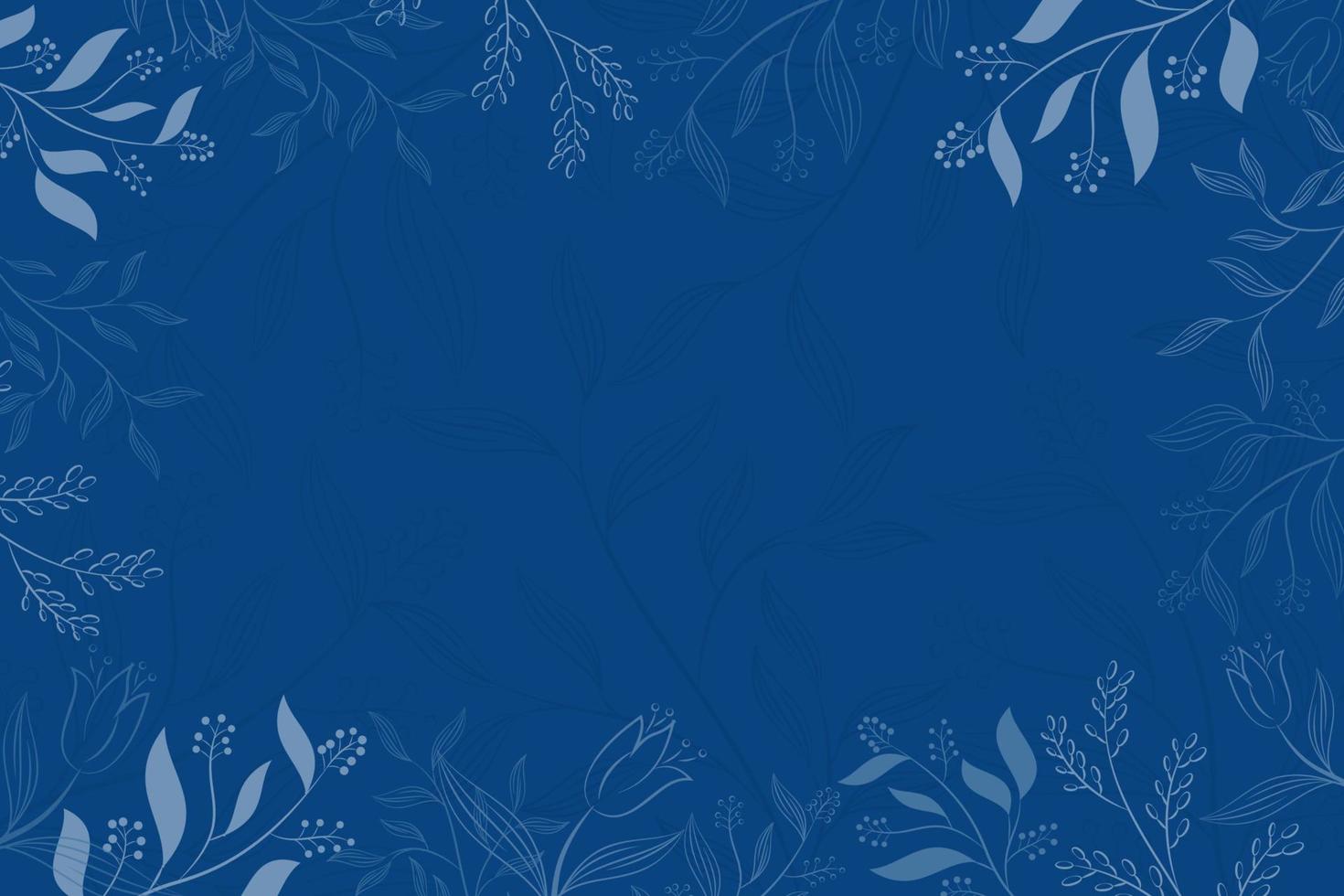 Green background with a floral pattern on it, vintage background with leaves and flowers vector