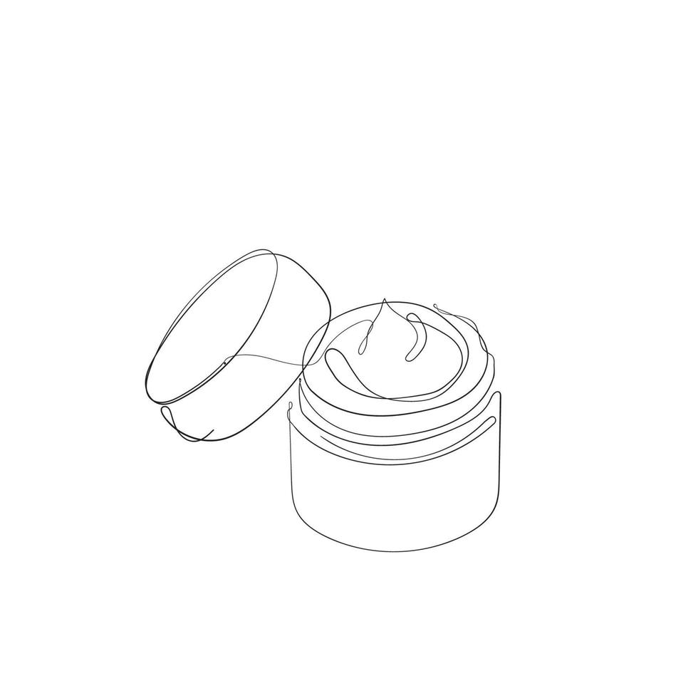 continuous line drawing beauty cream product illustration vector