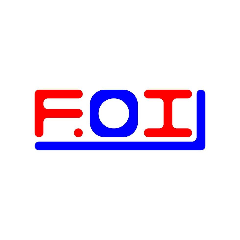 FOI letter logo creative design with vector graphic, FOI simple and modern logo.