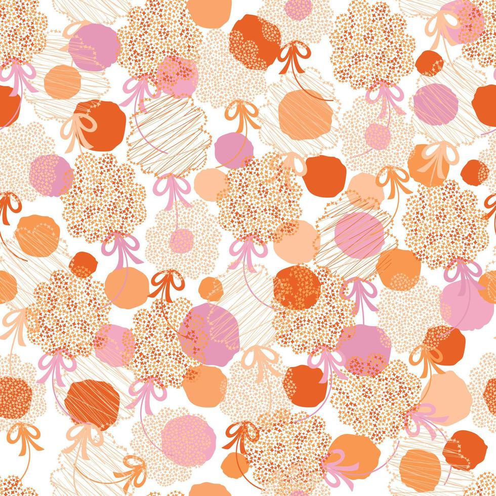 Cute orange candle and sweet seamless pattern vector