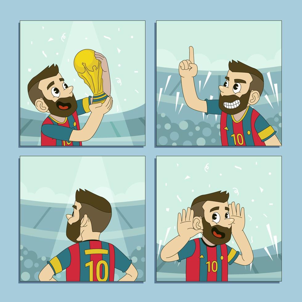 Soccer Player Doing His Signature Celebrations vector