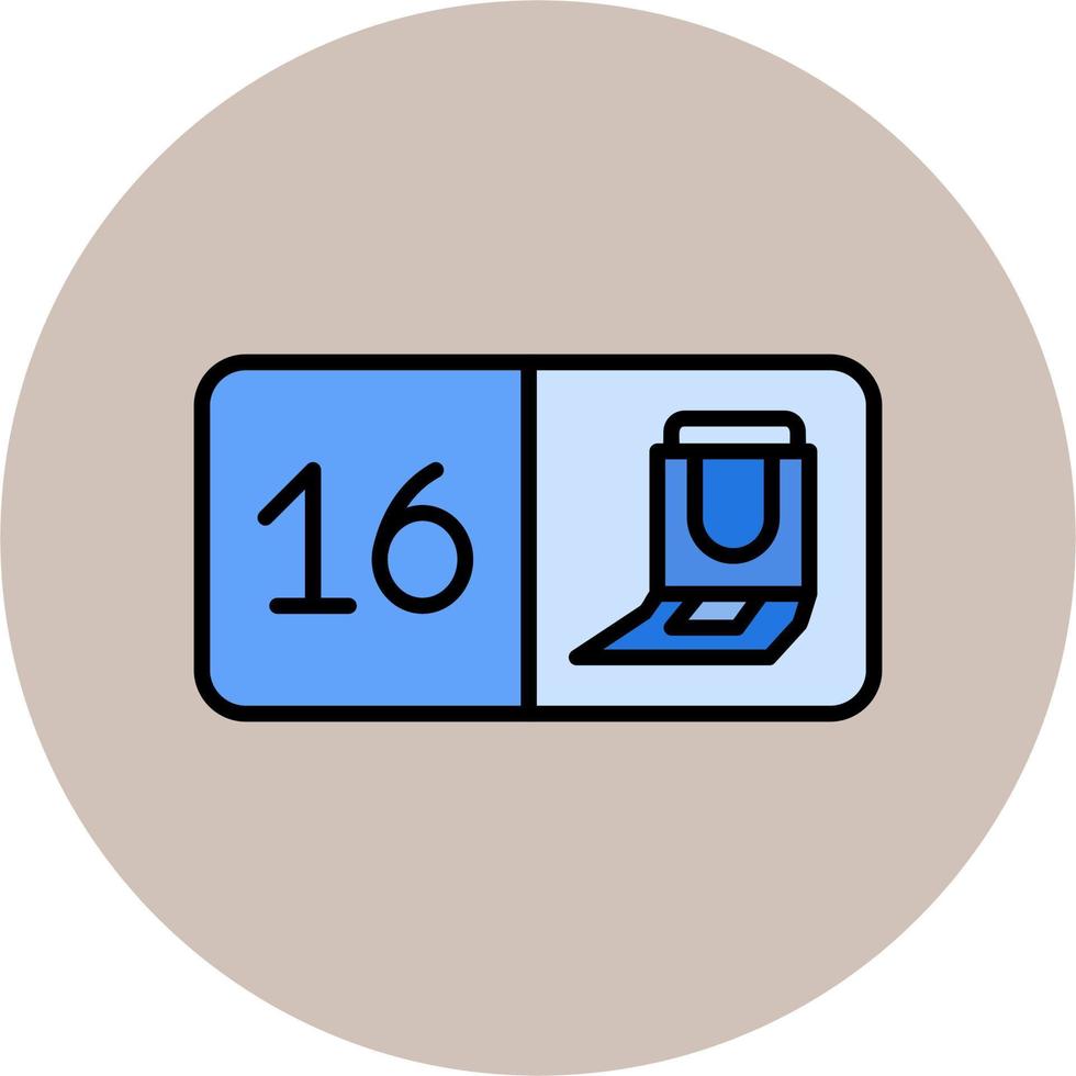 Seat Number Sixteen Vector Icon