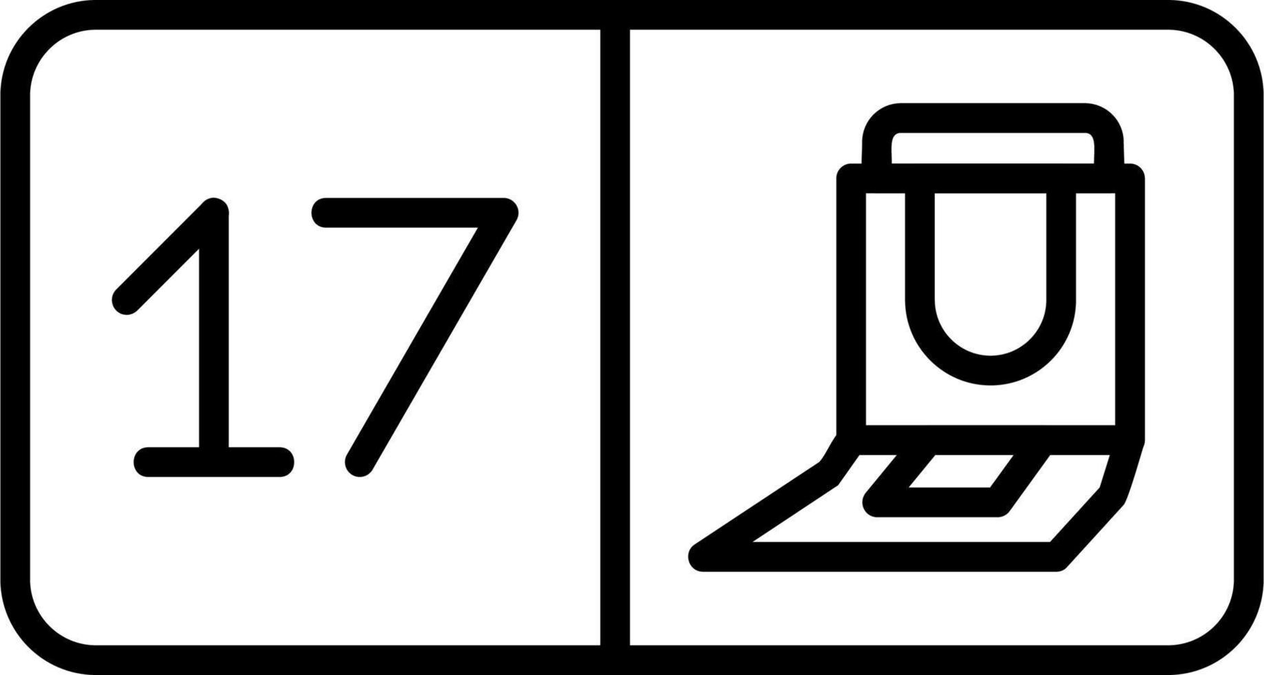 Seat Number Seventeen Vector Icon