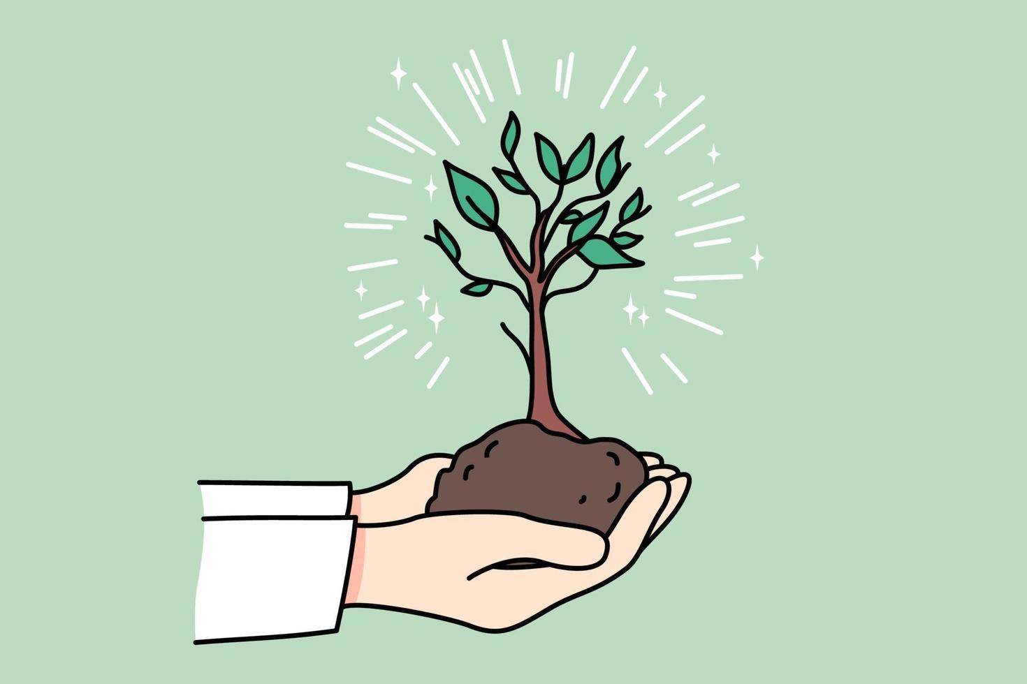 Person Holding In Hands Tree In Ground Show Care About Nature And person-holding-in-hands-tree-in-ground-show-care-about-nature-and