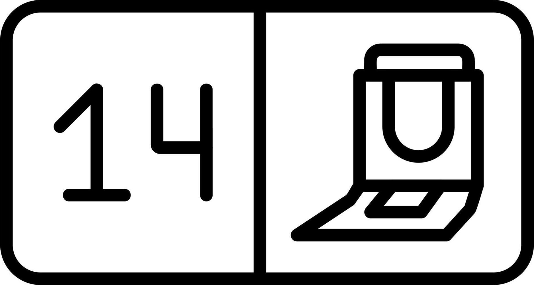 Seat Number Fourteen Vector Icon